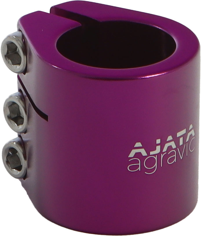 AJATA agravic Doppel-Sattelklemme 3 Bolt 31,8mm / 27,2mm In diesen Farben erhältlich: Lila Gerät, Klammer, Werkzeug, Helm